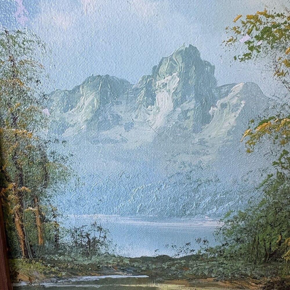Framed Landscape Oil-Style Wall Art in Green and Brown - Picture 5 of 16
